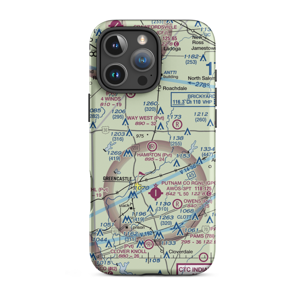 Hampton Field (38II) VFR Sectional  Tough iPhone Case iPhone 16 Pro Max model shown