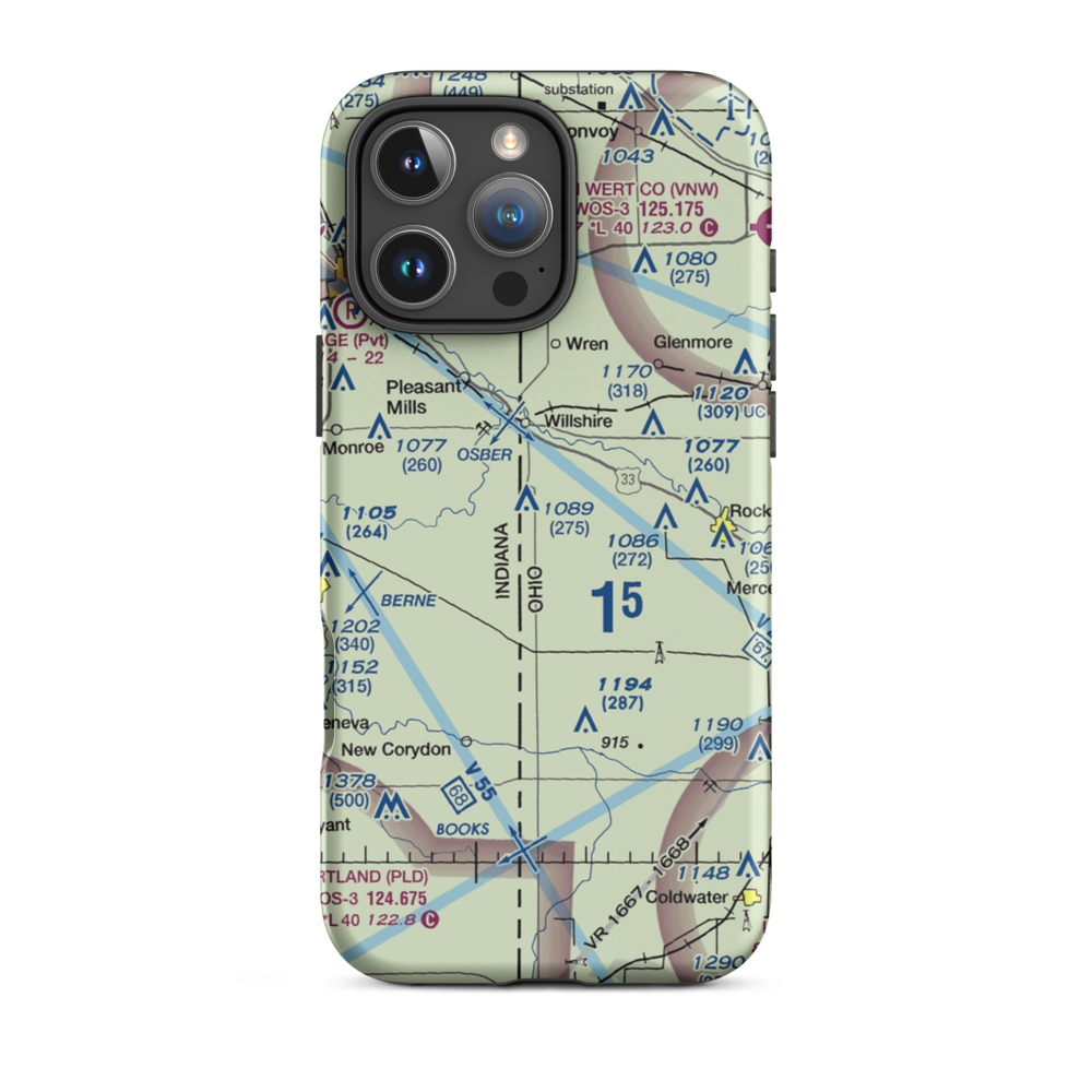 Hamrick Airport (5OI5) VFR Sectional  Tough iPhone Case iPhone 16 Pro Max model shown