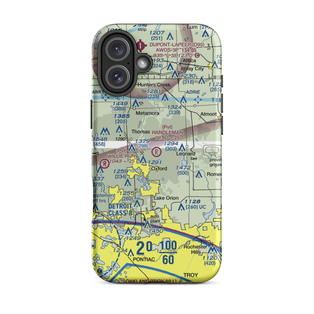 Handleman Sky Ranch Airport (37MI) VFR Sectional  Tough iPhone Case iPhone 16 Plus model shown