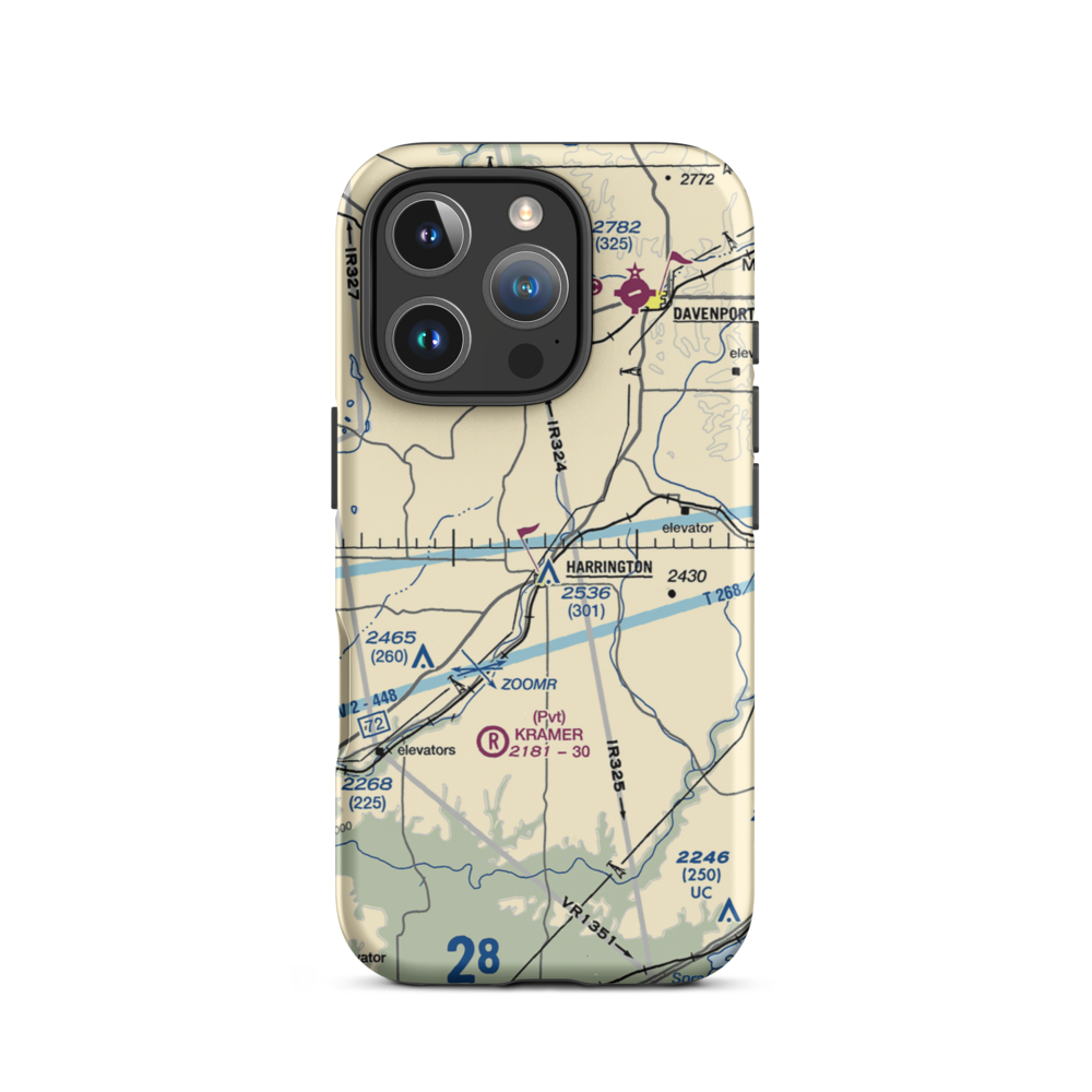Hanes Airport (3WA2) VFR Sectional  Tough iPhone Case iPhone 16 Pro model shown