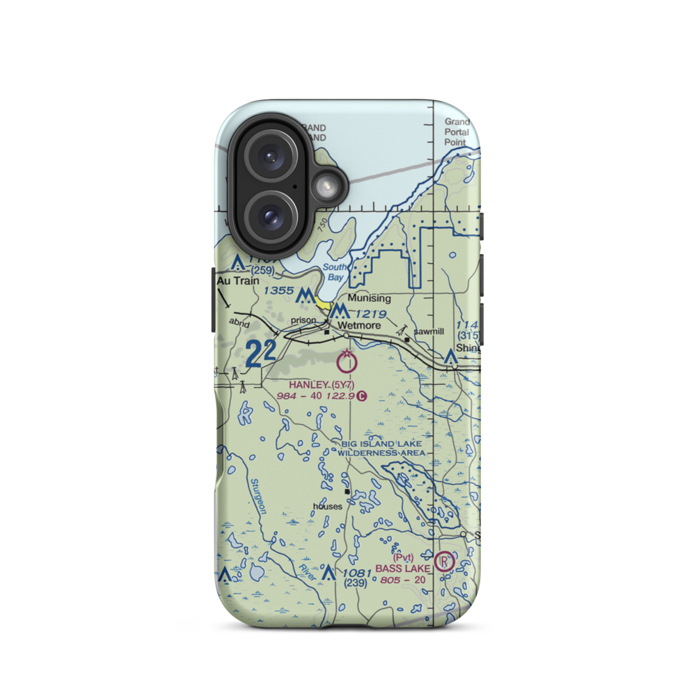 Hanley Field (5Y7) VFR Sectional  Tough iPhone Case iPhone 16 model shown
