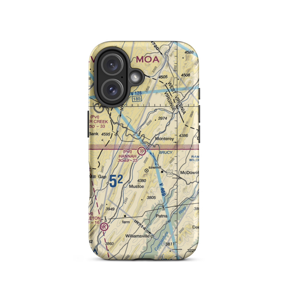 Hannah Field (7VA9) VFR Sectional  Tough iPhone Case iPhone 16 model shown