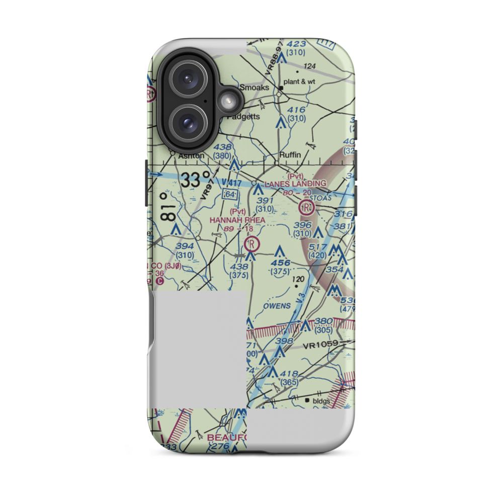 Hannah Rhea Field (29SC) VFR Sectional  Tough iPhone Case iPhone 16 Plus model shown