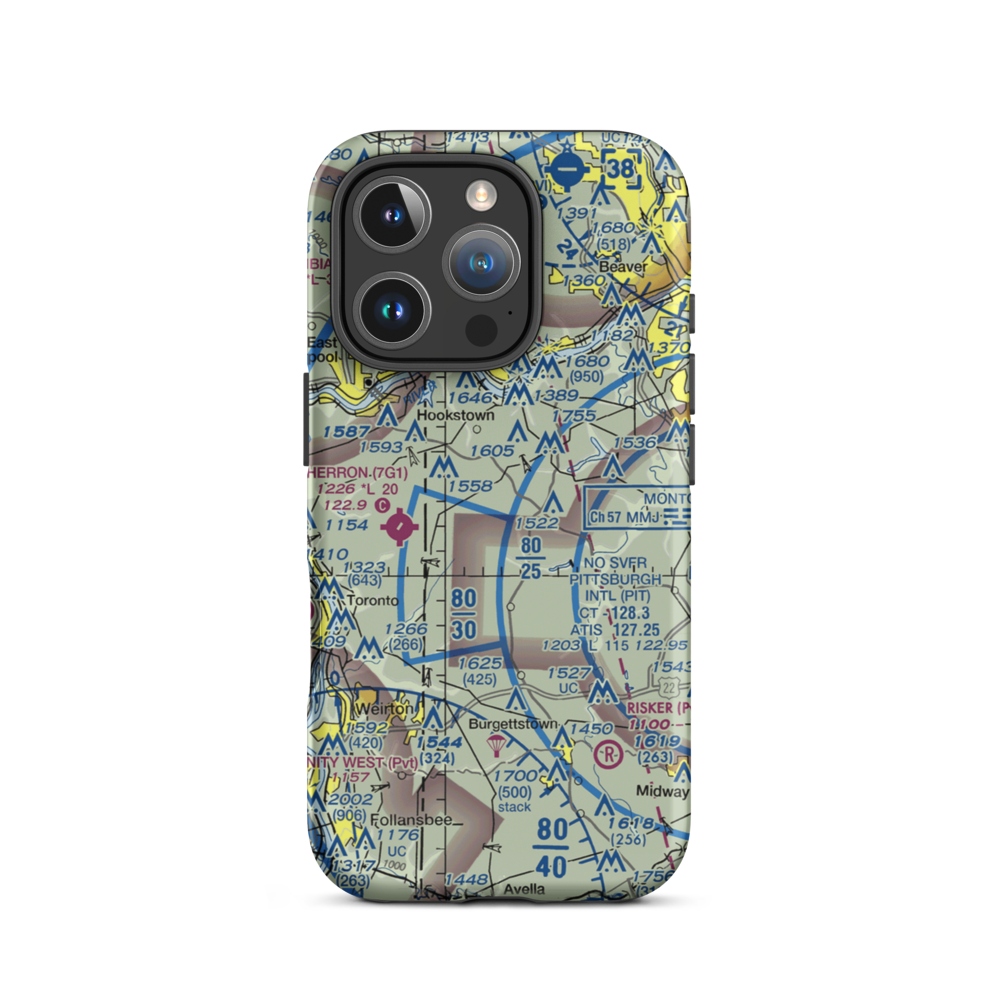 Hanny Beaver Airpark Inc Airport (80PN) VFR Sectional  Tough iPhone Case iPhone 16 Pro model shown