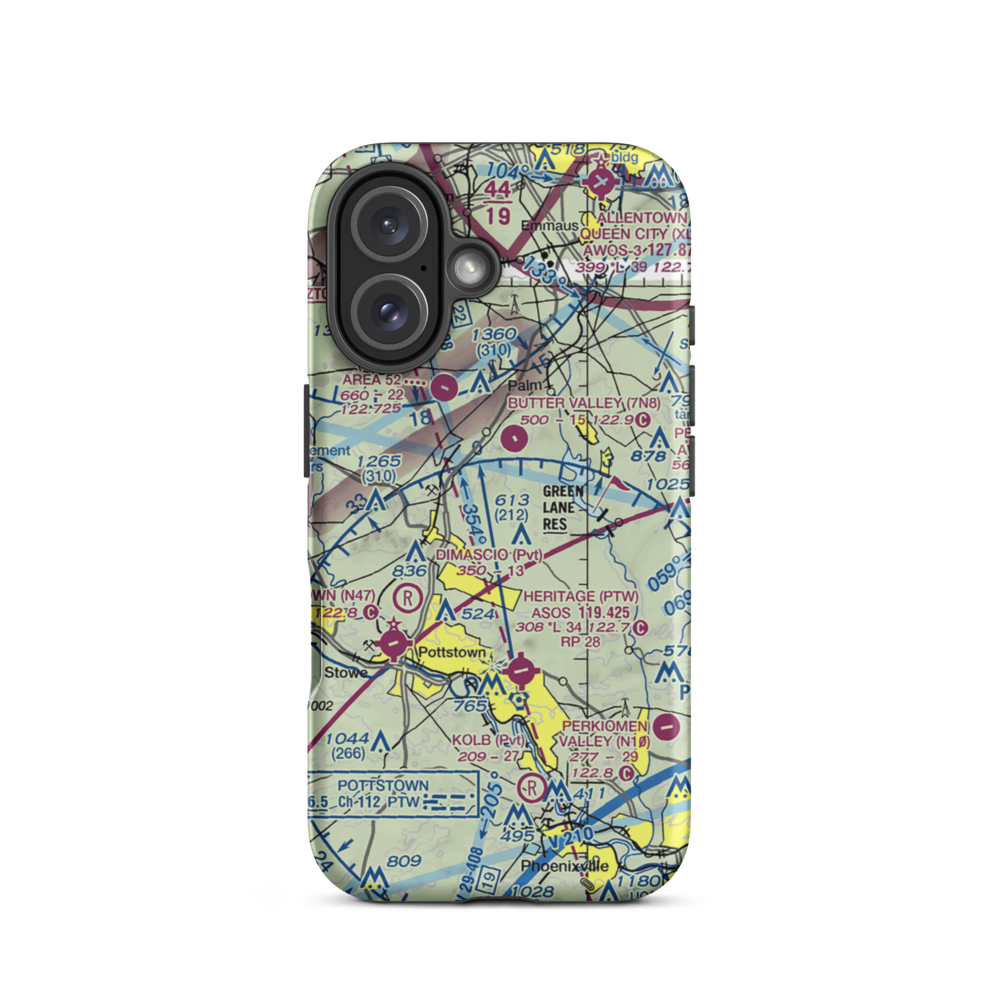 Hansen Airport (5PS4) VFR Sectional  Tough iPhone Case iPhone 16 model shown