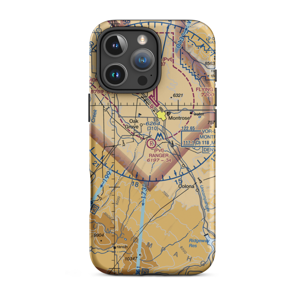 Happy Canyon Aero Ranch Airport (US-0072) VFR Sectional  Tough iPhone Case iPhone 16 Pro Max model shown
