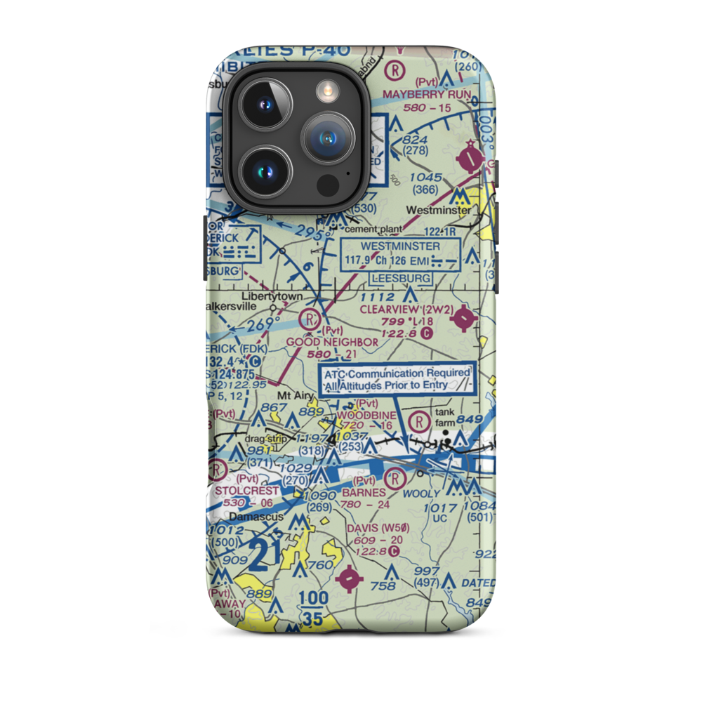 Happy Landings Farm Airport (MD73) VFR Sectional  Tough iPhone Case iPhone 16 Pro Max model shown