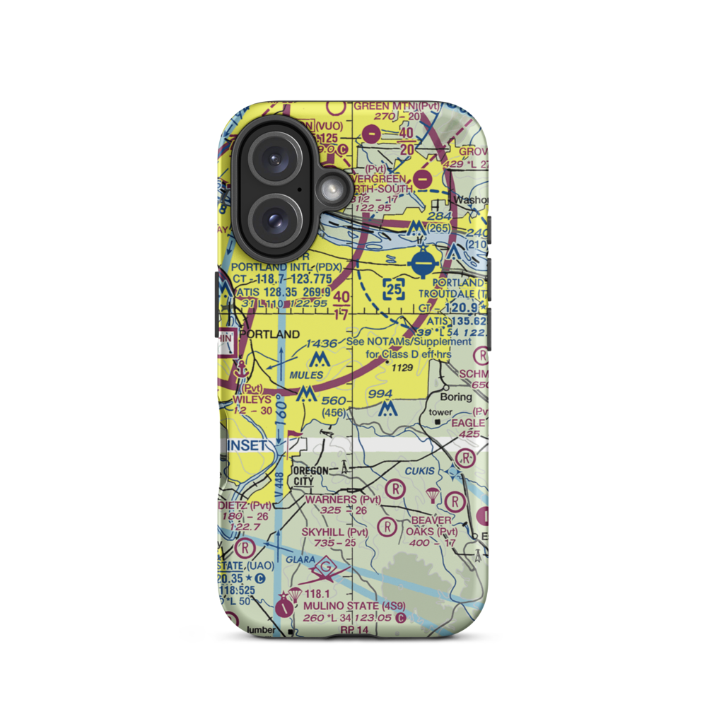 Happy Valley Airport (OL03) VFR Sectional  Tough iPhone Case iPhone 16 model shown