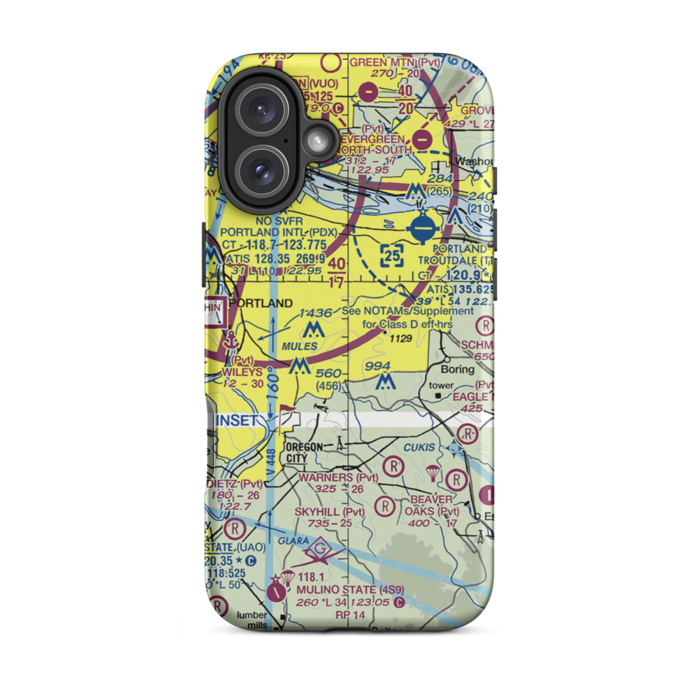 Happy Valley Airport (OL03) VFR Sectional  Tough iPhone Case iPhone 16 Plus model shown