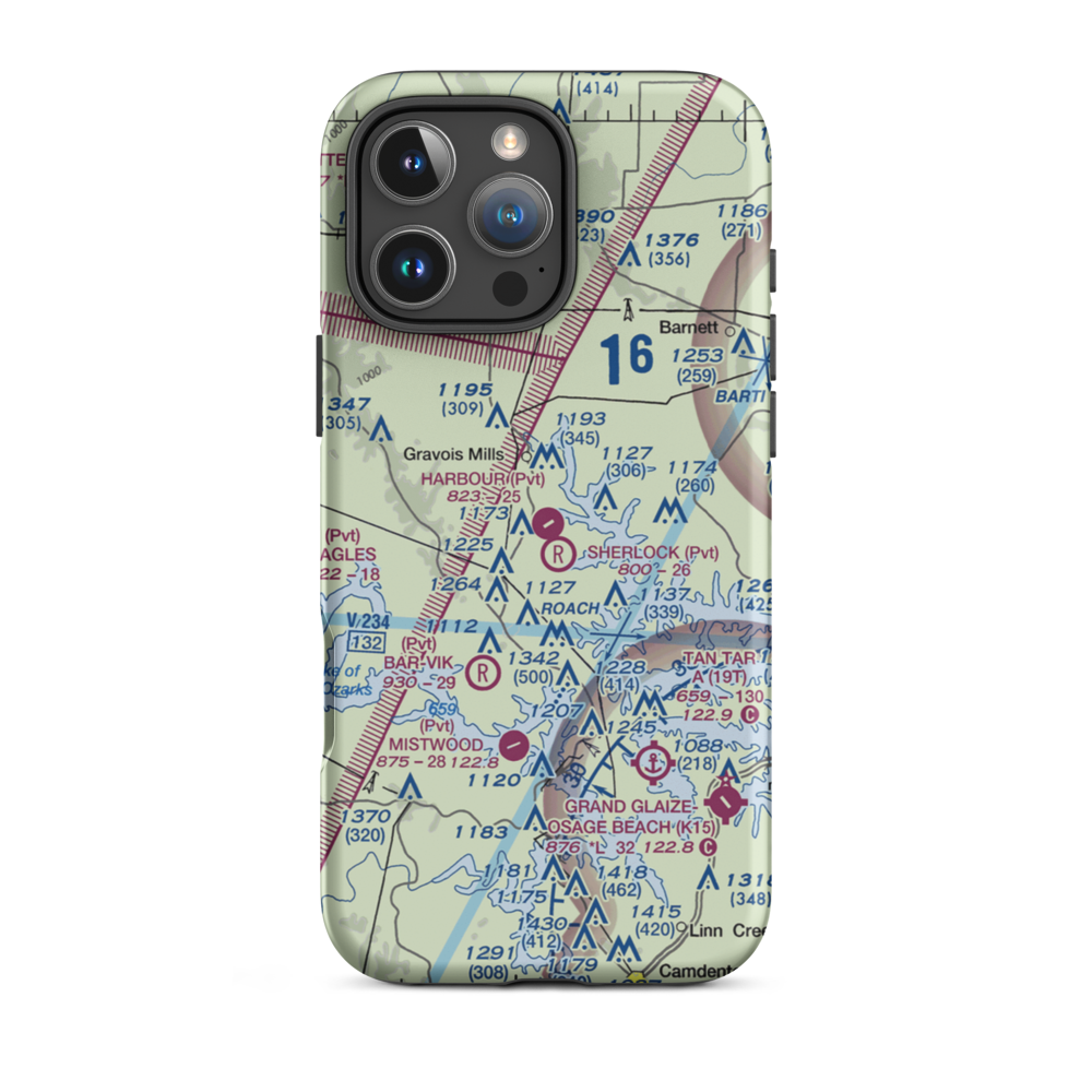 Harbour Airport (MO30) VFR Sectional  Tough iPhone Case iPhone 16 Pro Max model shown