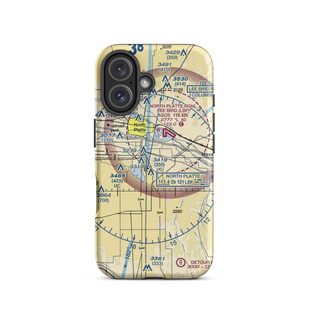 Harden Airstrip (49NE) VFR Sectional  Tough iPhone Case iPhone 16 model shown