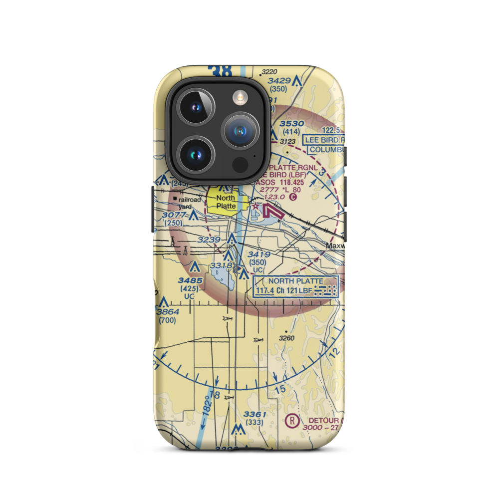 Harden Airstrip (49NE) VFR Sectional  Tough iPhone Case iPhone 16 Pro model shown