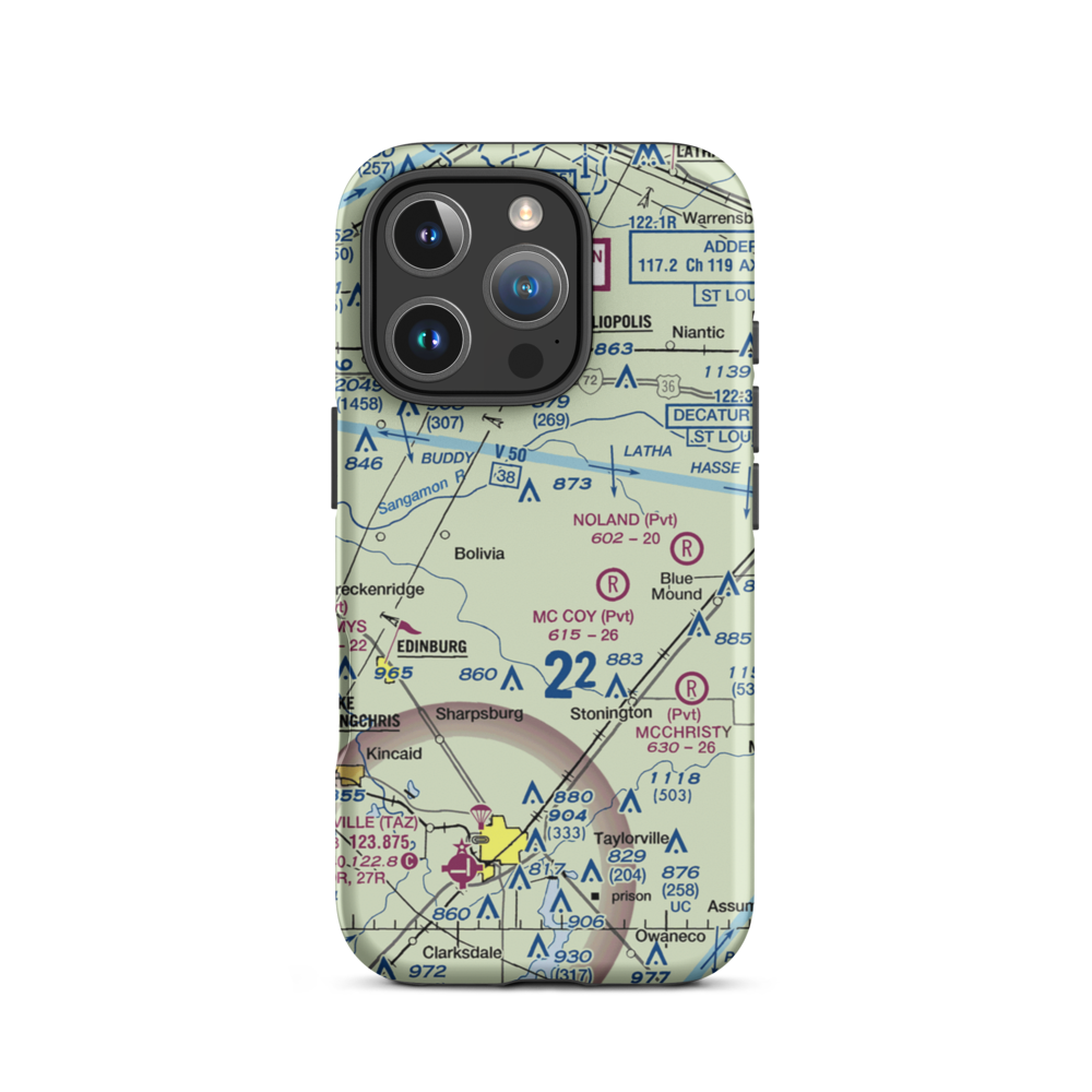Hardy Airport (05IS) VFR Sectional  Tough iPhone Case iPhone 16 Pro model shown
