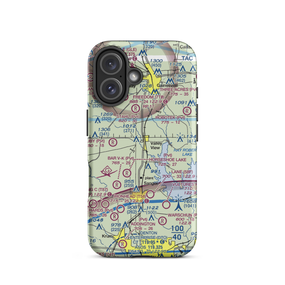 Hardy Field (3XA1) VFR Sectional  Tough iPhone Case iPhone 16 model shown
