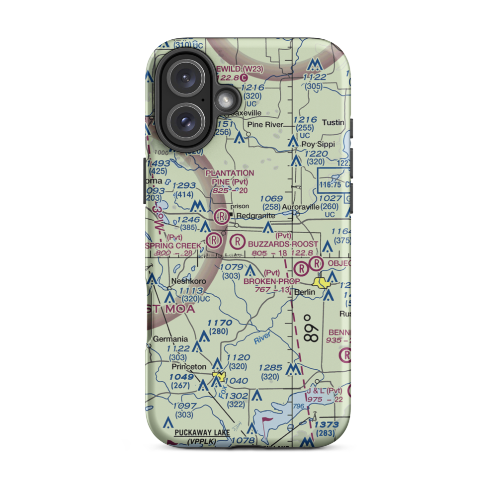 Harju Airport (20WI) VFR Sectional  Tough iPhone Case iPhone 16 Plus model shown