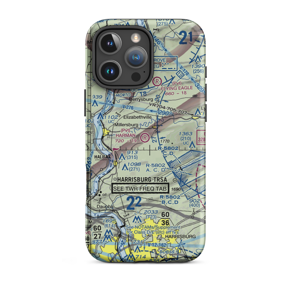 Harman Airport (0PS7) VFR Sectional  Tough iPhone Case iPhone 16 Pro Max model shown