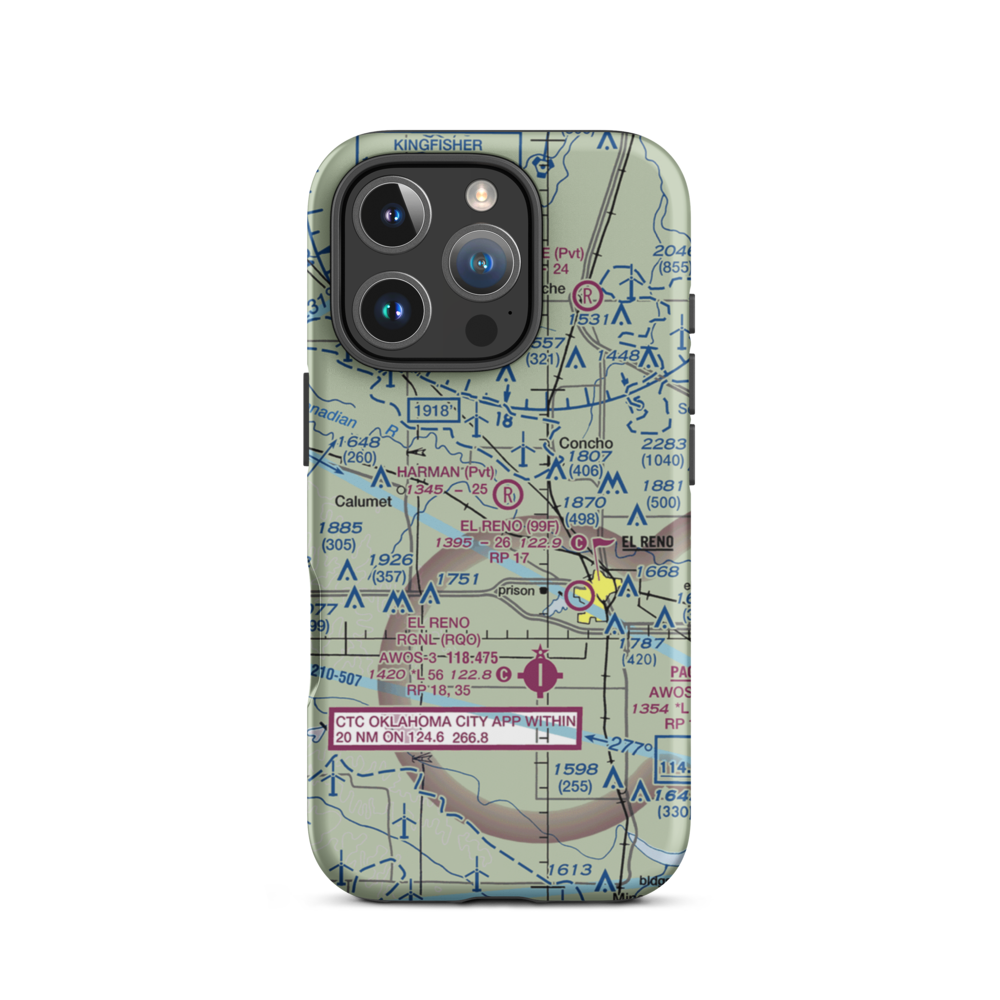 Harman Airport (47OK) VFR Sectional  Tough iPhone Case iPhone 16 Pro model shown