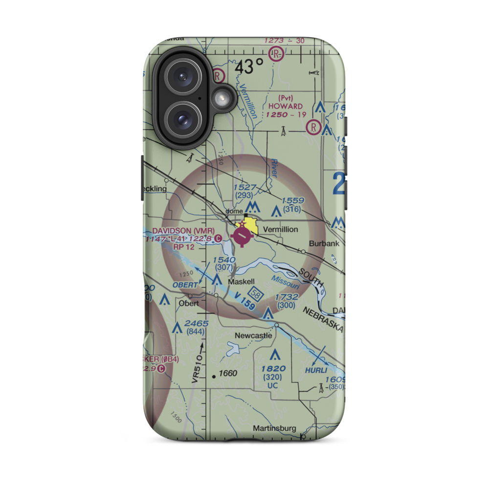 Harold Davidson Field (VMR) VFR Sectional  Tough iPhone Case iPhone 16 Plus model shown