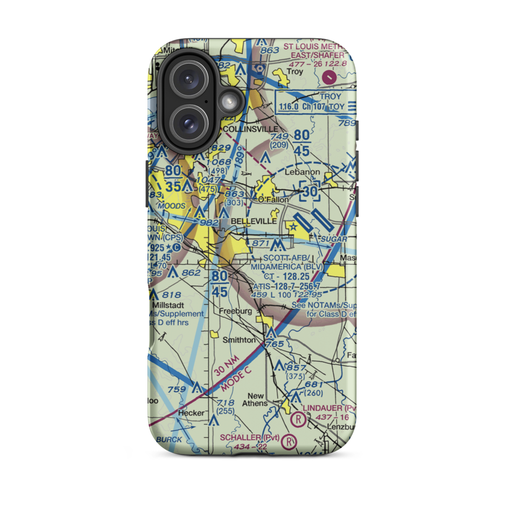 Harold Emmerich Airport (1IS0) VFR Sectional  Tough iPhone Case iPhone 16 Plus model shown