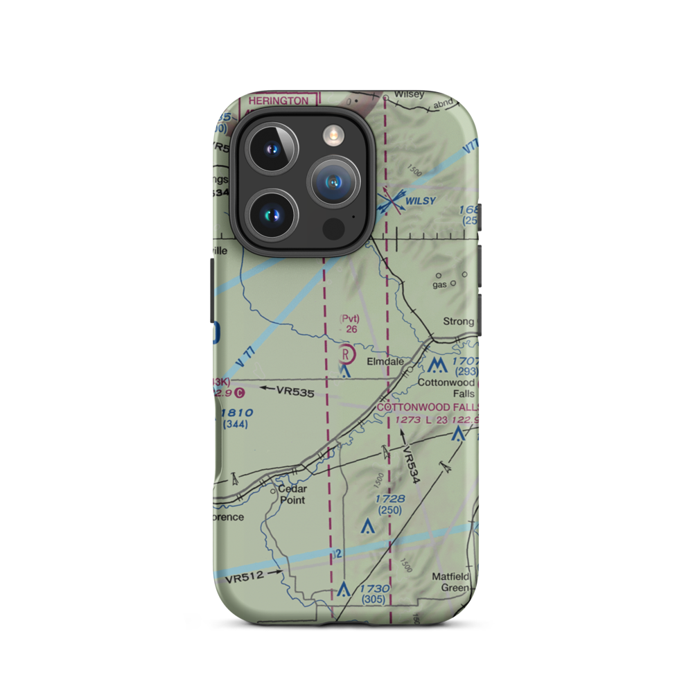 Harold K. Wells Airport (SN37) VFR Sectional  Tough iPhone Case iPhone 16 Pro model shown