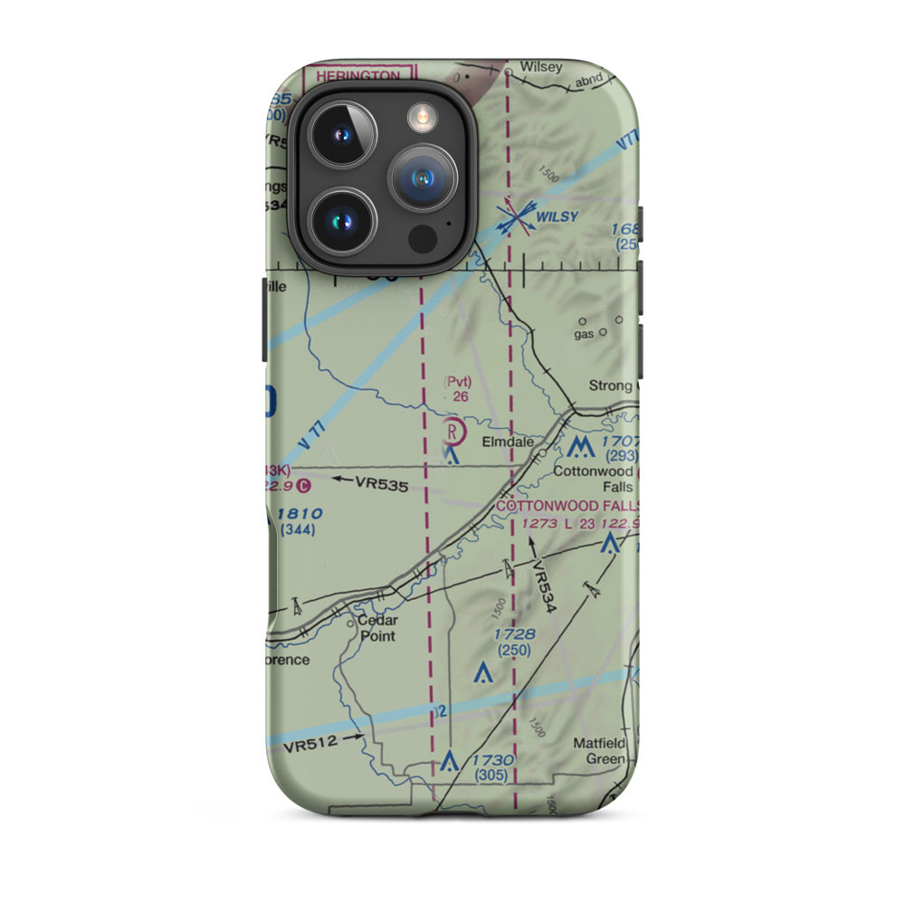 Harold K. Wells Airport (SN37) VFR Sectional  Tough iPhone Case iPhone 16 Pro Max model shown