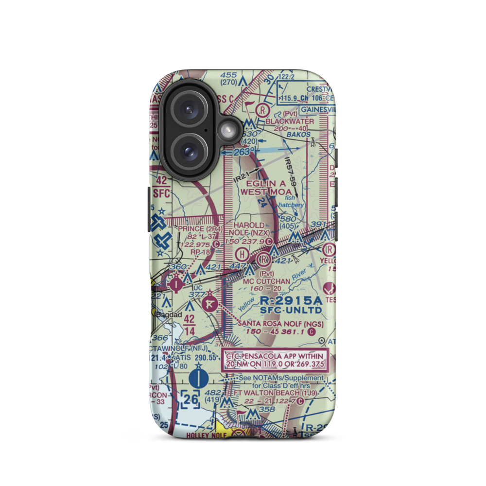 Harold Nolf Heliport (NZX) VFR Sectional  Tough iPhone Case iPhone 16 model shown