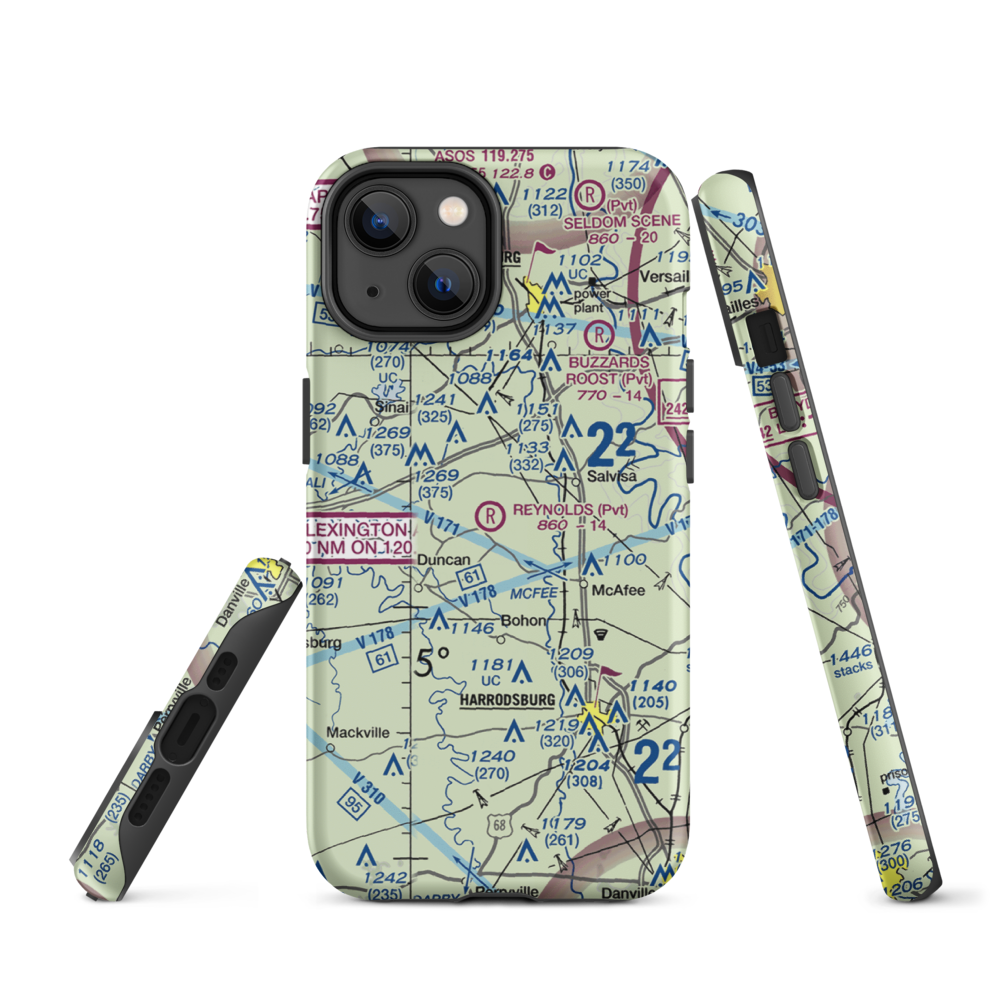 Harold Reynolds Airport (5KY8) VFR Sectional  Tough iPhone Case iPhone 14 model shown