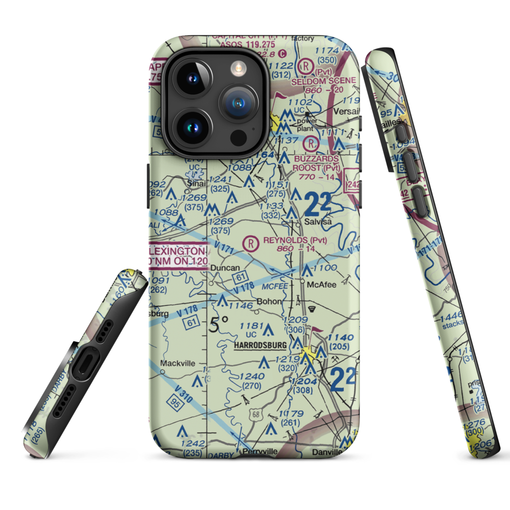Harold Reynolds Airport (5KY8) VFR Sectional  Tough iPhone Case iPhone 15 Pro Max model shown