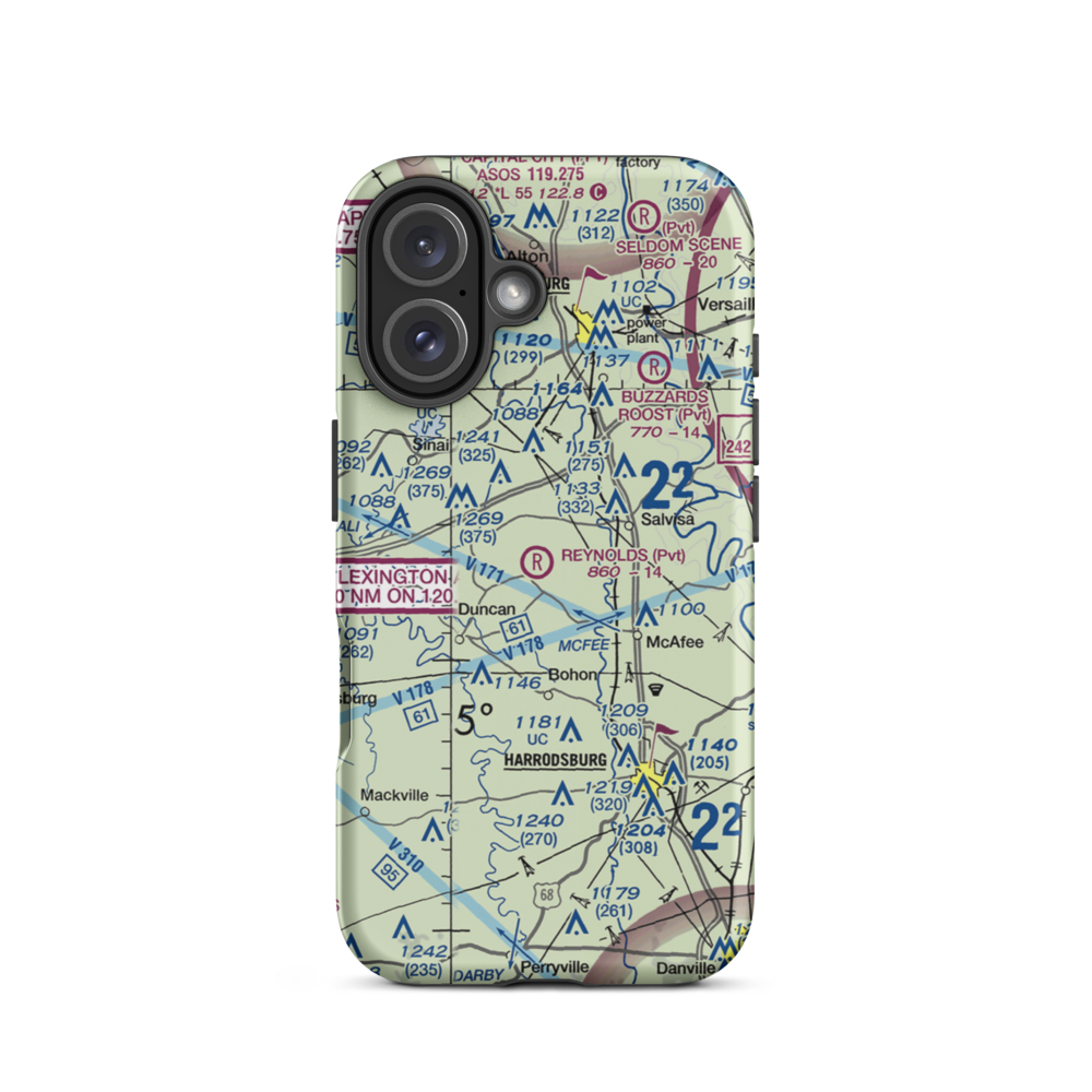 Harold Reynolds Airport (5KY8) VFR Sectional  Tough iPhone Case iPhone 16 model shown