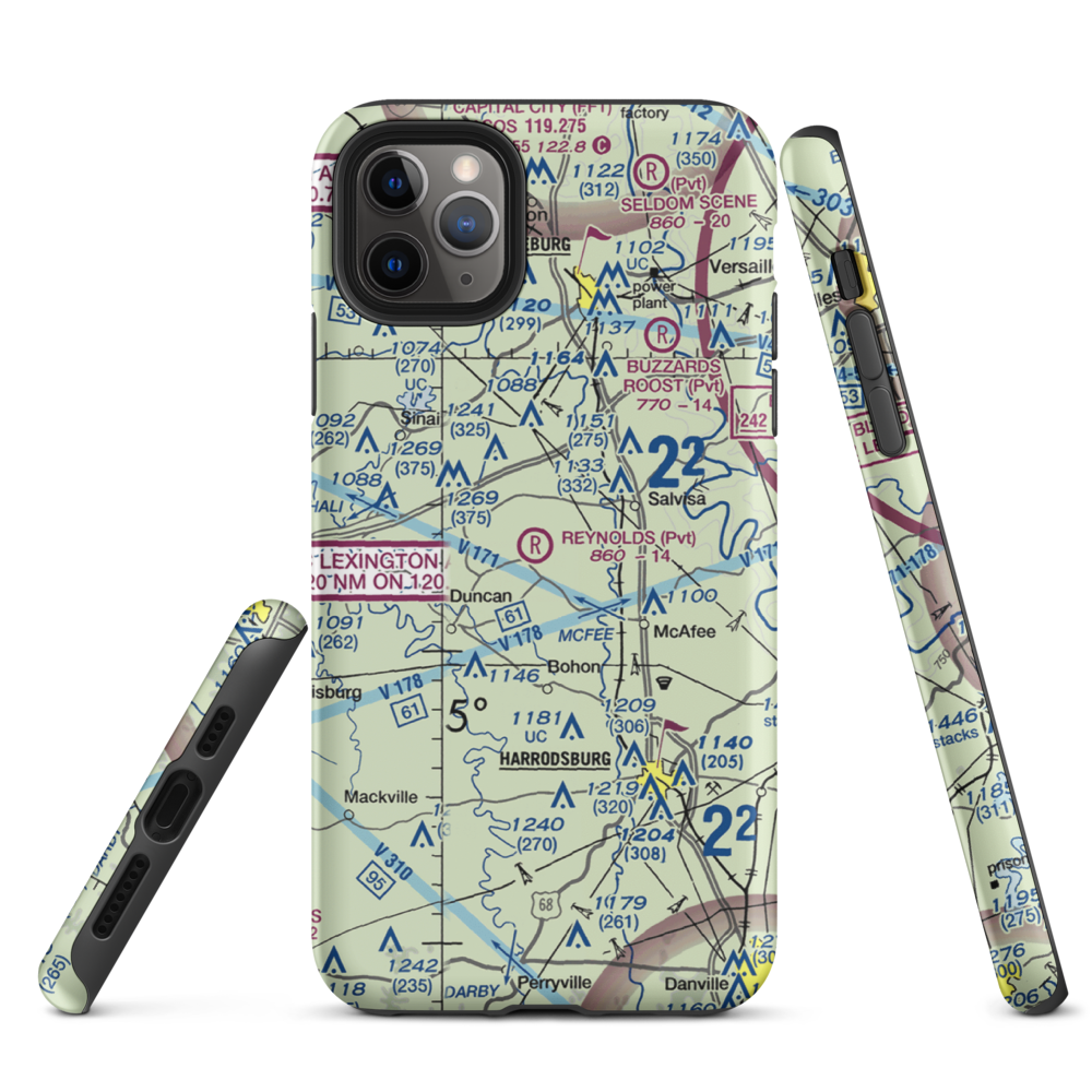 Harold Reynolds Airport (5KY8) VFR Sectional  Tough iPhone Case iPhone 11 Pro Max model shown