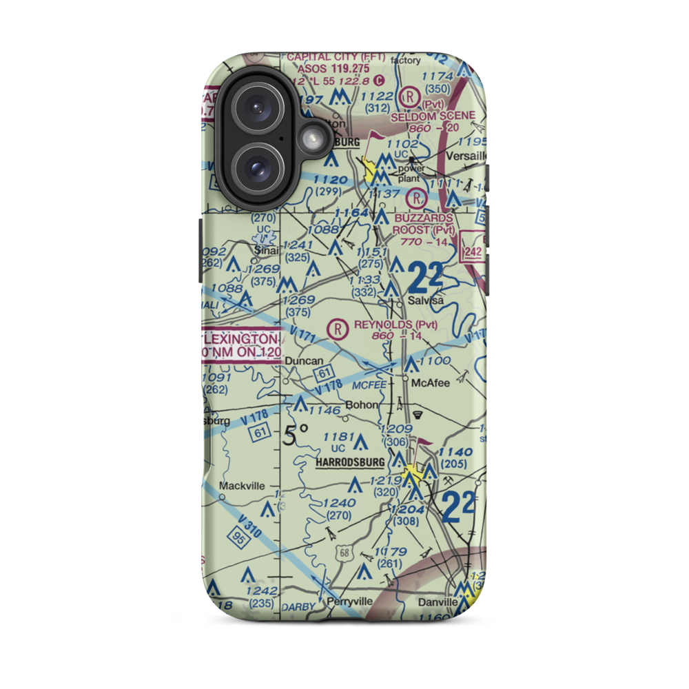Harold Reynolds Airport (5KY8) VFR Sectional  Tough iPhone Case iPhone 16 Plus model shown