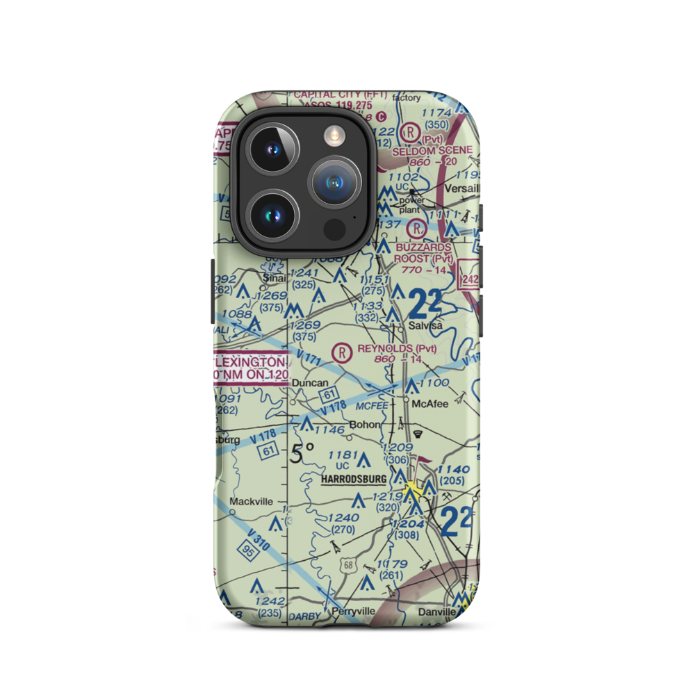Harold Reynolds Airport (5KY8) VFR Sectional  Tough iPhone Case iPhone 16 Pro model shown