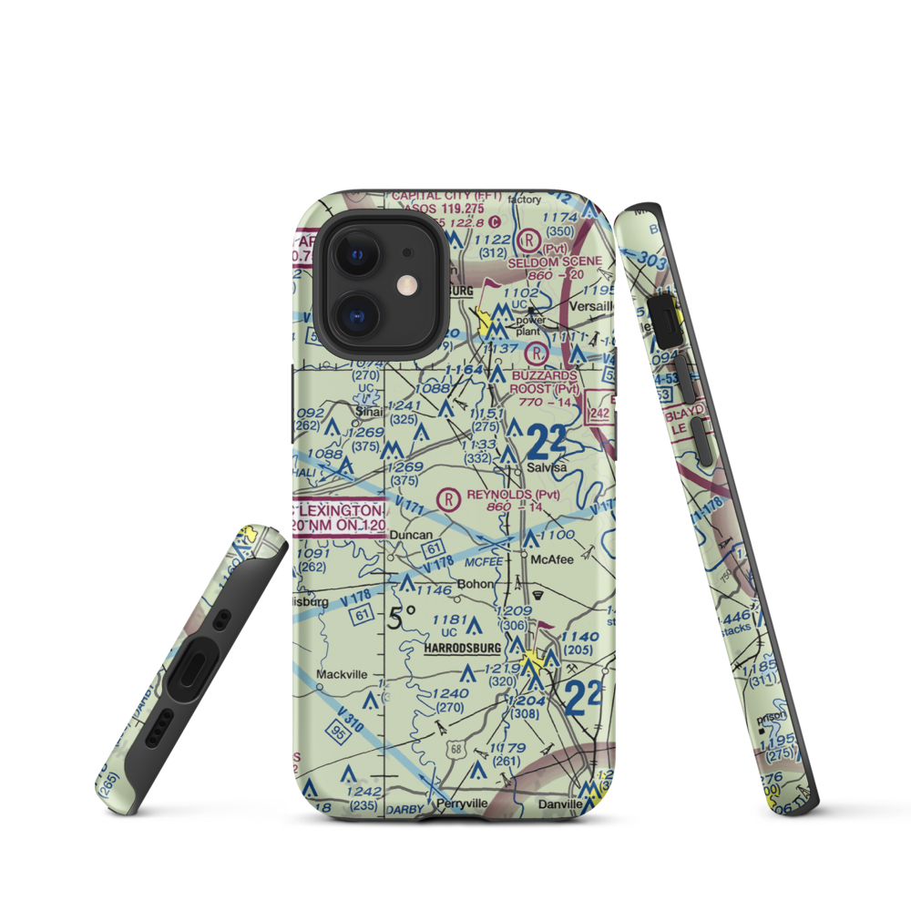 Harold Reynolds Airport (5KY8) VFR Sectional  Tough iPhone Case iPhone 12 mini model shown