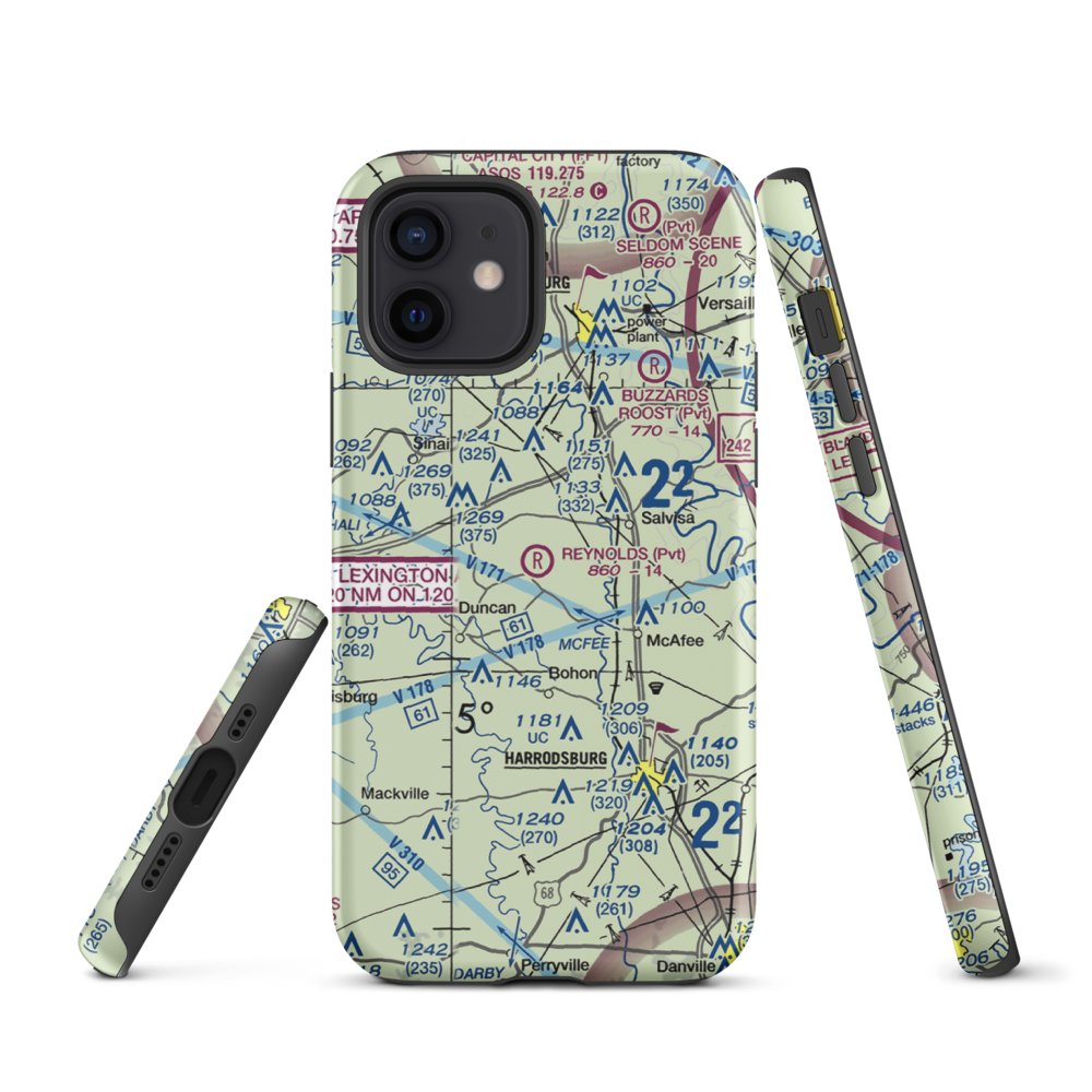 Harold Reynolds Airport (5KY8) VFR Sectional  Tough iPhone Case iPhone 12 model shown
