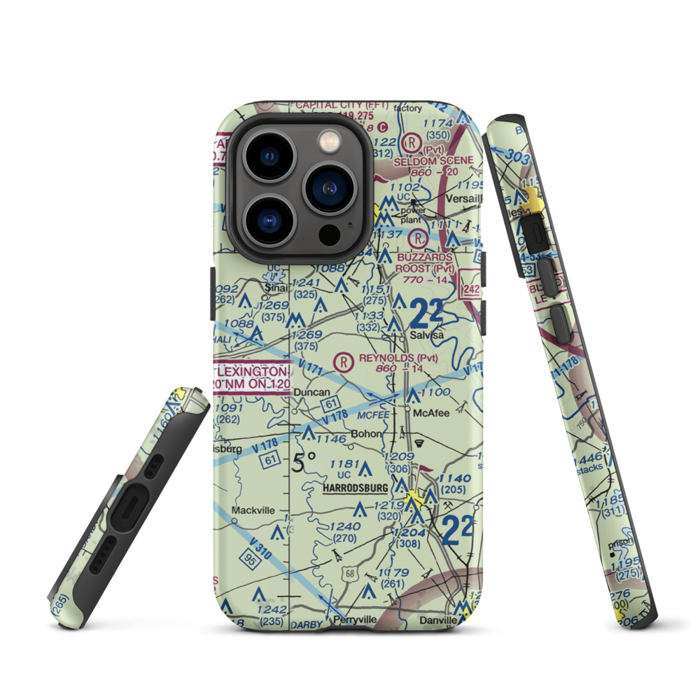 Harold Reynolds Airport (5KY8) VFR Sectional  Tough iPhone Case iPhone 13 Pro model shown