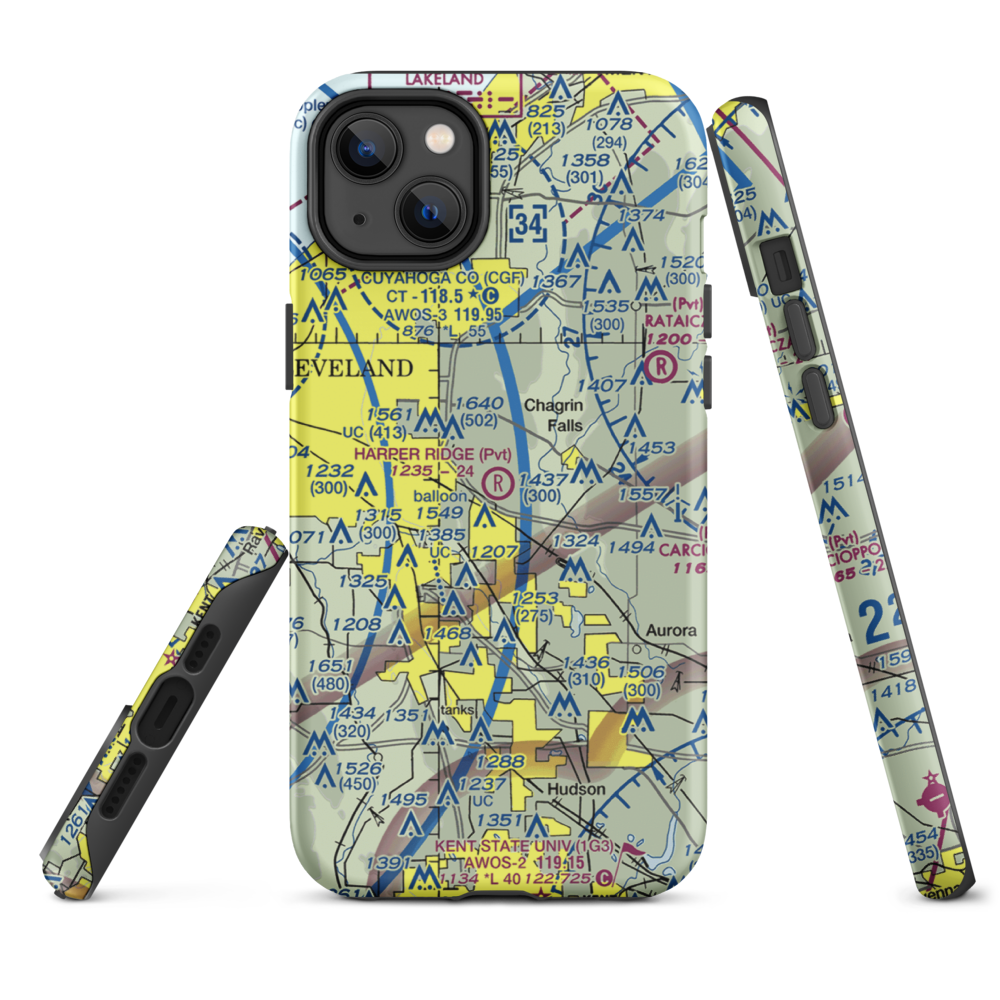 Harper Ridge Airport (67OH) VFR Sectional  Tough iPhone Case iPhone 14 Plus model shown
