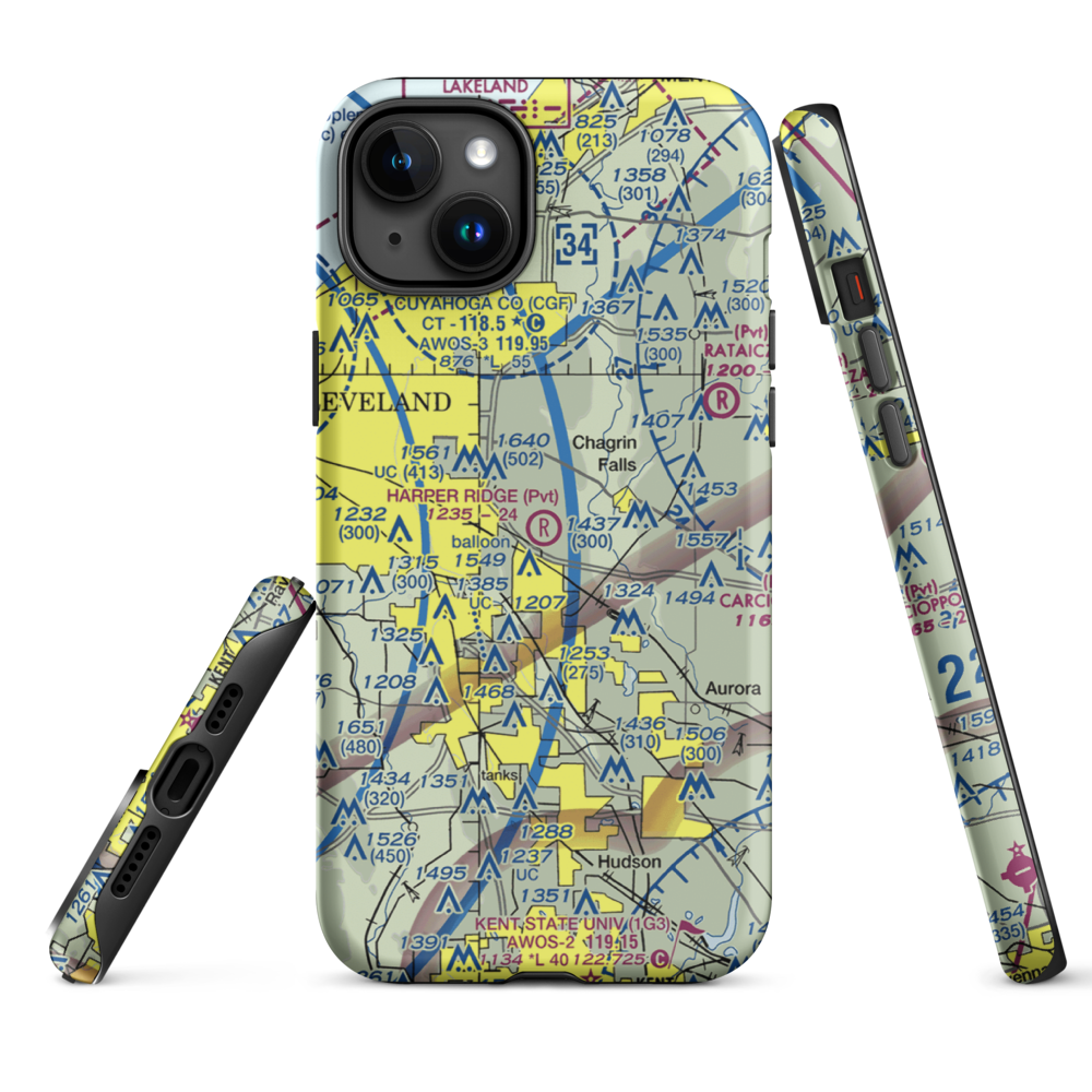 Harper Ridge Airport (67OH) VFR Sectional  Tough iPhone Case iPhone 15 Plus model shown