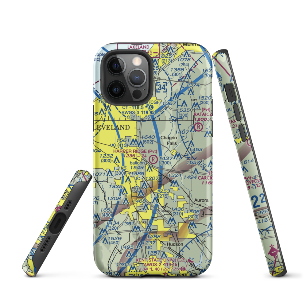 Harper Ridge Airport (67OH) VFR Sectional  Tough iPhone Case iPhone 12 Pro model shown