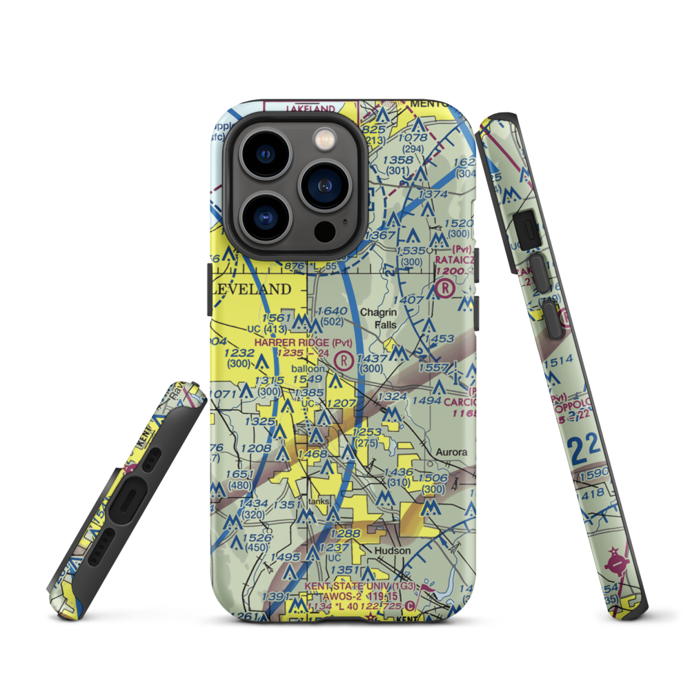 Harper Ridge Airport (67OH) VFR Sectional  Tough iPhone Case iPhone 13 Pro model shown