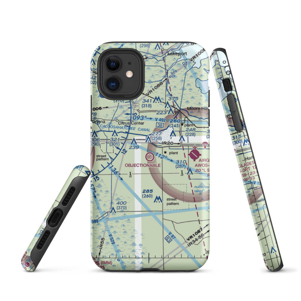 Harper's Fly-In Ranch Airport (0FL0) VFR Sectional  Tough iPhone Case iPhone 11 model shown