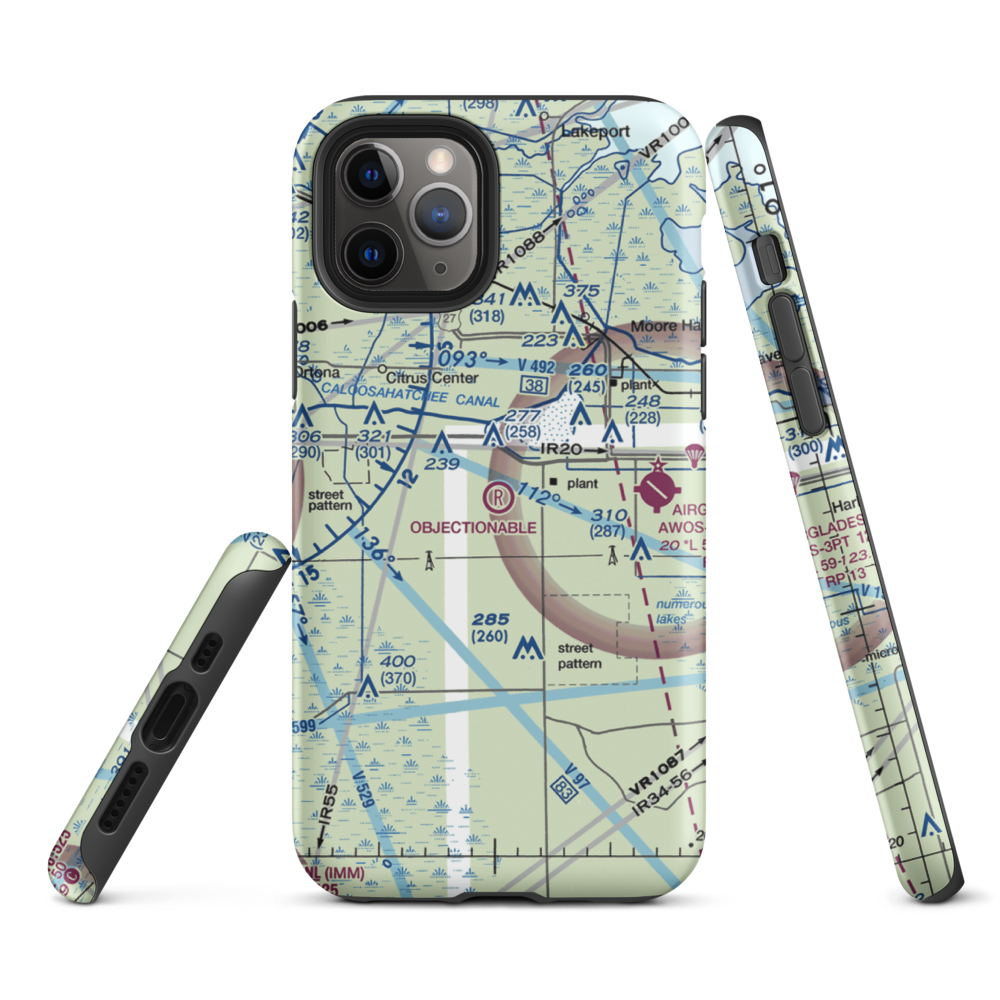 Harper's Fly-In Ranch Airport (0FL0) VFR Sectional  Tough iPhone Case iPhone 11 Pro model shown