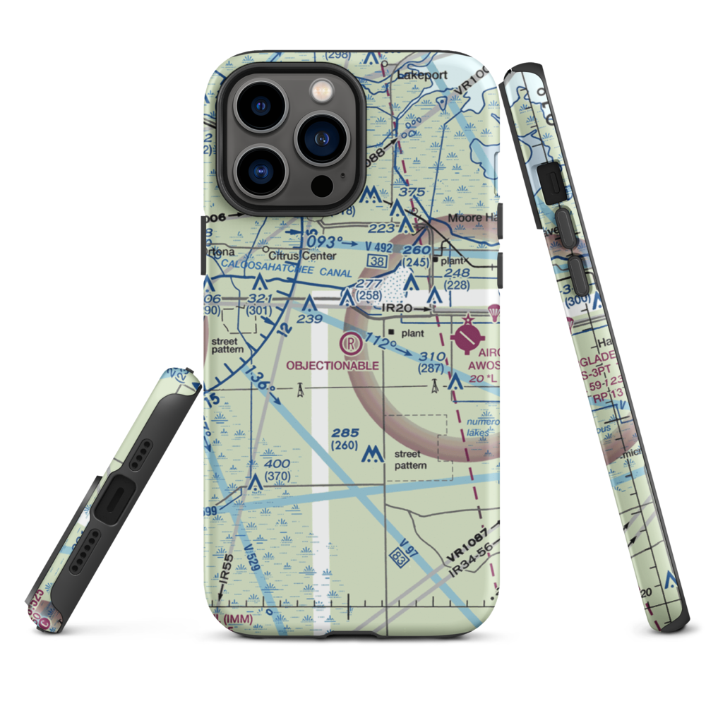 Harper's Fly-In Ranch Airport (0FL0) VFR Sectional  Tough iPhone Case iPhone 13 Pro Max model shown