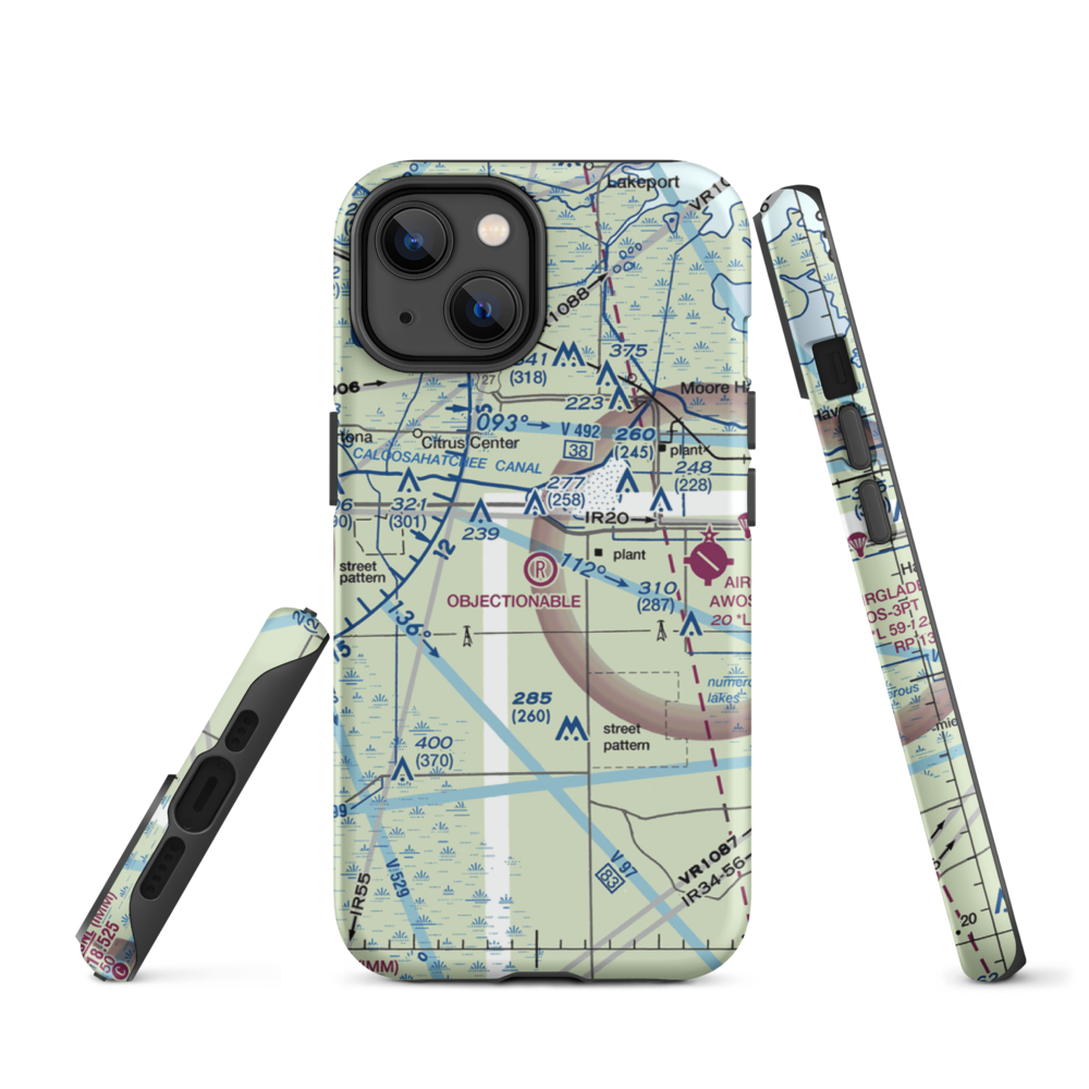 Harper's Fly-In Ranch Airport (0FL0) VFR Sectional  Tough iPhone Case iPhone 14 model shown