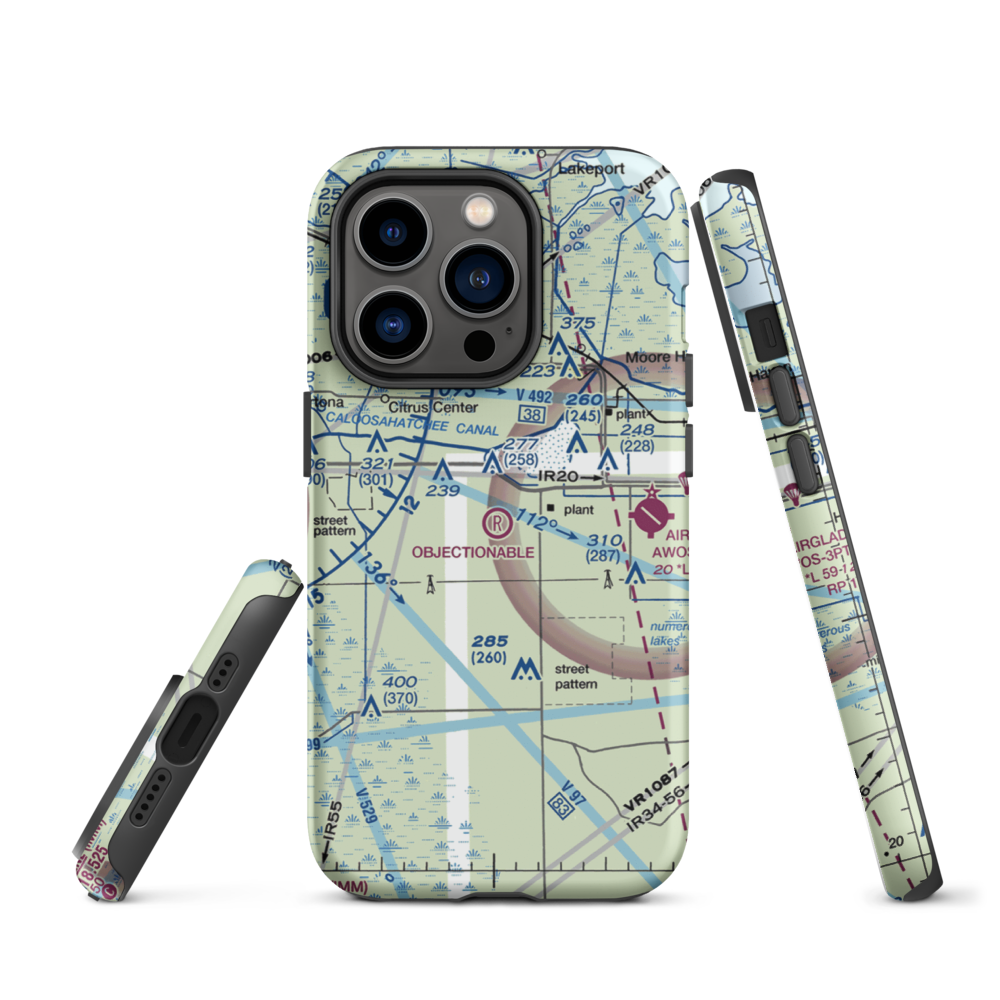 Harper's Fly-In Ranch Airport (0FL0) VFR Sectional  Tough iPhone Case iPhone 14 Pro model shown
