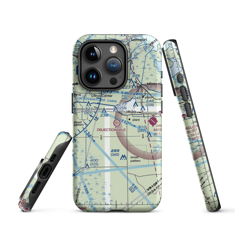 Harper's Fly-In Ranch Airport (0FL0) VFR Sectional  Tough iPhone Case iPhone 15 Pro model shown