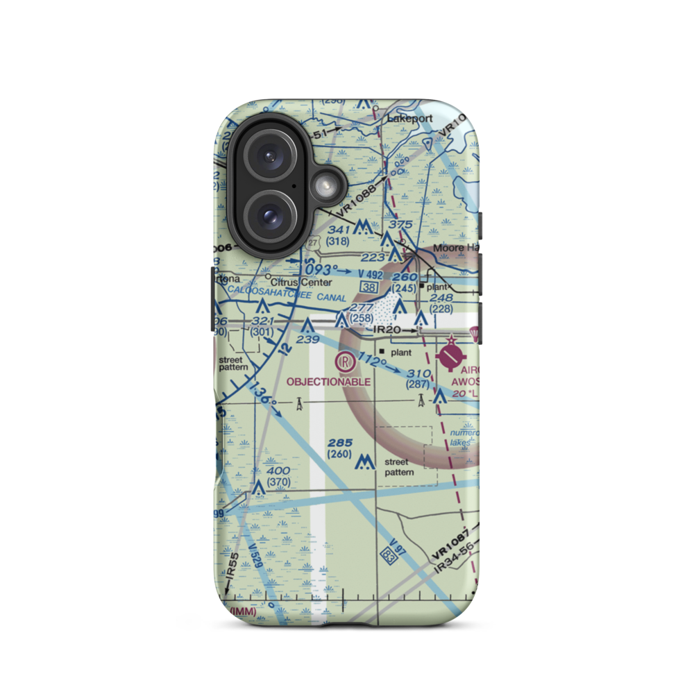 Harper's Fly-In Ranch Airport (0FL0) VFR Sectional  Tough iPhone Case iPhone 16 model shown