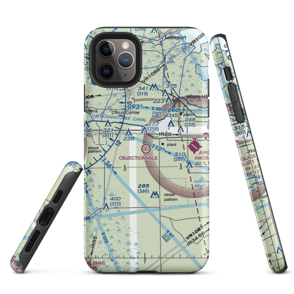 Harper's Fly-In Ranch Airport (0FL0) VFR Sectional  Tough iPhone Case iPhone 11 Pro Max model shown