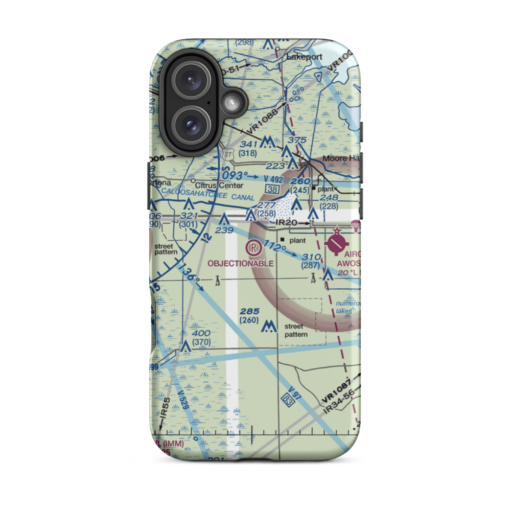 Harper's Fly-In Ranch Airport (0FL0) VFR Sectional  Tough iPhone Case iPhone 16 Plus model shown