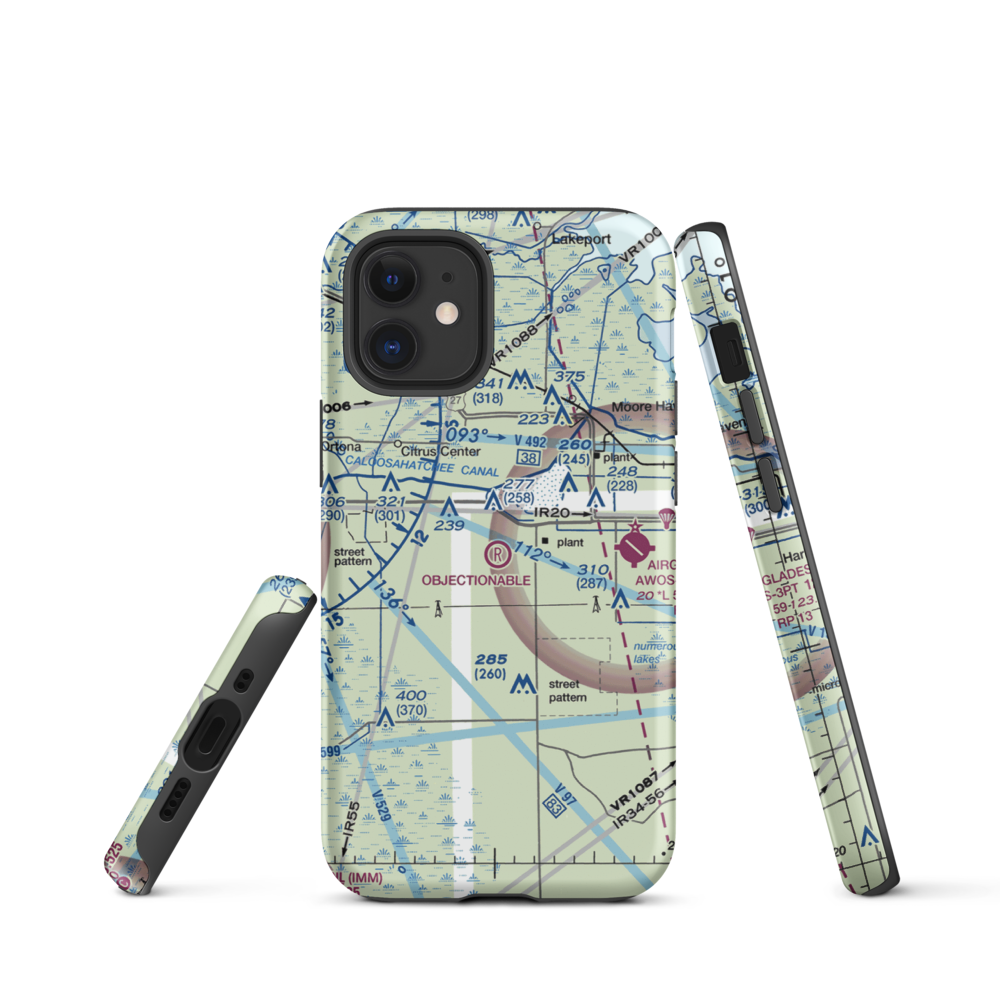 Harper's Fly-In Ranch Airport (0FL0) VFR Sectional  Tough iPhone Case iPhone 12 mini model shown