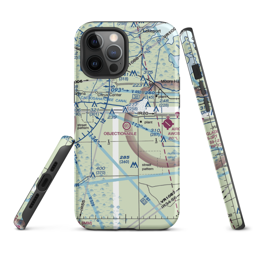 Harper's Fly-In Ranch Airport (0FL0) VFR Sectional  Tough iPhone Case iPhone 12 Pro Max model shown